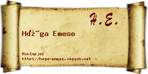 Hága Emese névjegykártya